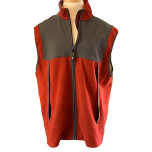 REI sz XL orangy red and grey fleece front  zip vest